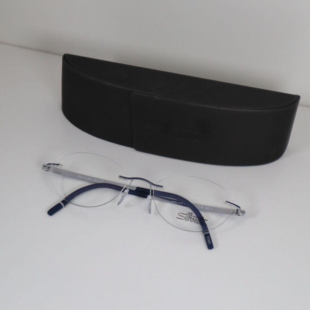 Silhouette Eyeglasses Frames Momentum 5529 70 4510 Silver/Blue 52-17-135mm